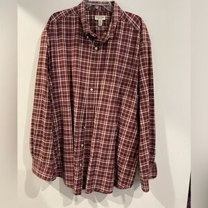 St. John's Bay Burgundy Plaid Button Down Shirt